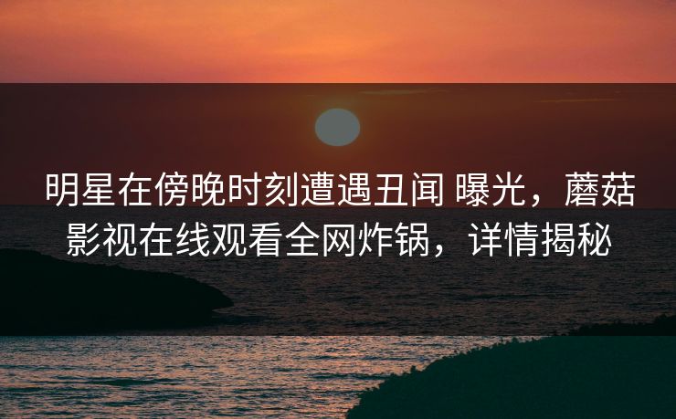 明星在傍晚时刻遭遇丑闻 曝光，蘑菇影视在线观看全网炸锅，详情揭秘