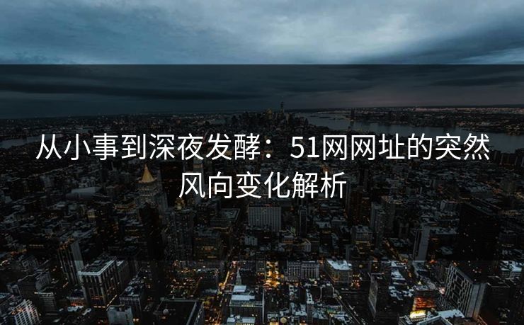 从小事到深夜发酵：51网网址的突然风向变化解析