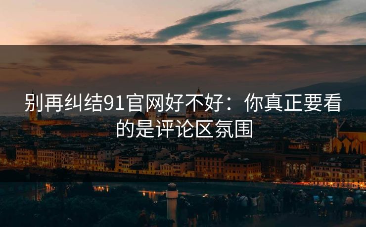 别再纠结91官网好不好：你真正要看的是评论区氛围